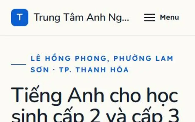 Ảnh chụp mẫu web Trung Tâm Anh Ngữ Sông Mã trên điện thoại
